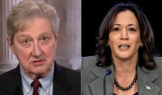 During the July 29 episode of "Your World," Sen. John Kennedy, left, spoke out against Vice President Kamala Harris, calling her a "ding-dong."