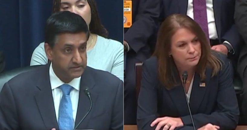 On Monday, Rep. Ro Khanna, left, grilled Secret Service Director Kimberly Cheatle during a House Oversight Committee panel.