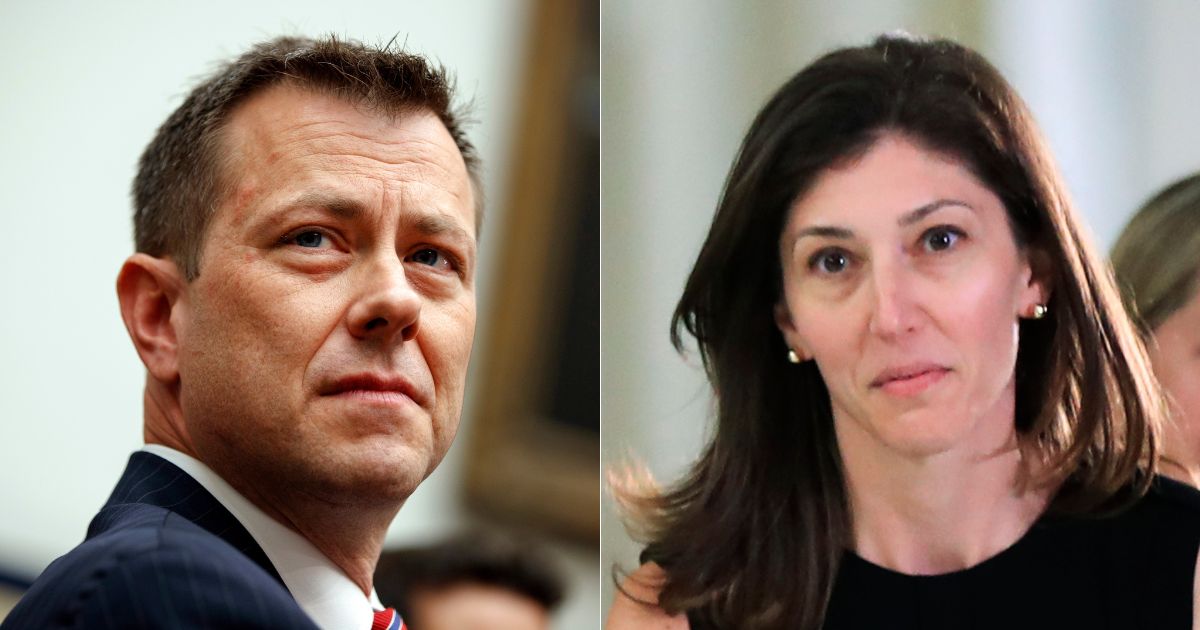 Former FBI Deputy Assistant Director Peter Strzok, left, and former BI lawyer Lisa Page, right, received $2 million in settlements for text messages released by the Department of Justice.