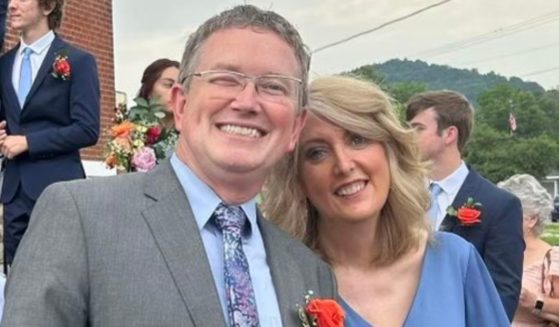 Rep. Thomas Massie is seen with his wife, Rhonda.