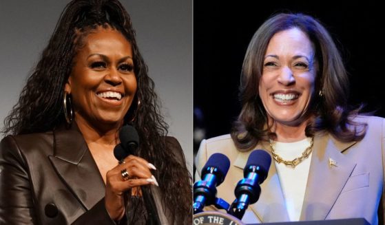 Michelle Obama, left, dropped a campaign ad for Vice President Kamala Harris, right, filled with leftist celebrities.