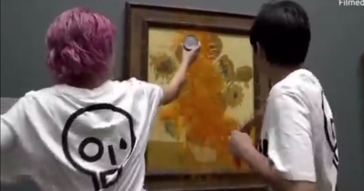The two Just Stop Oil protesters threw soup at a valuable Van Gogh painting at London's National Gallery in October.