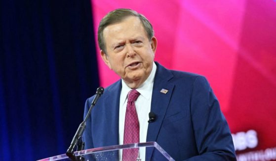 US commentator and author Lou Dobbs speaks during the annual Conservative Political Action Conference (CPAC) meeting.