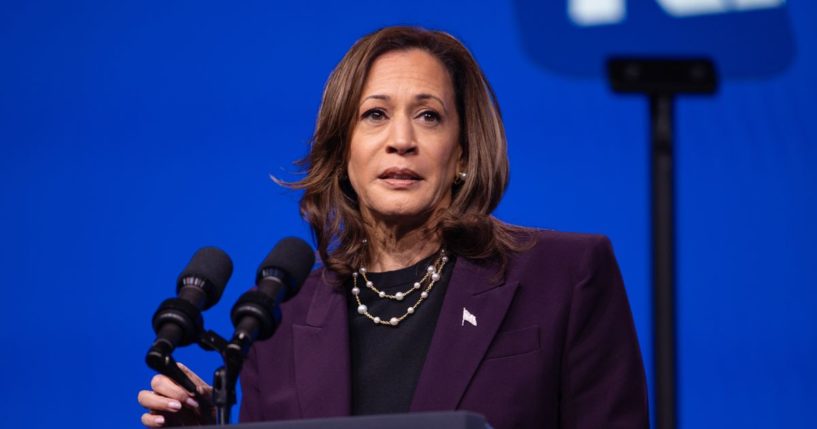 Vice President Kamala Harris speaks at the American Federation of Teachers' 88th National Convention on July 25 in Houston, Texas.