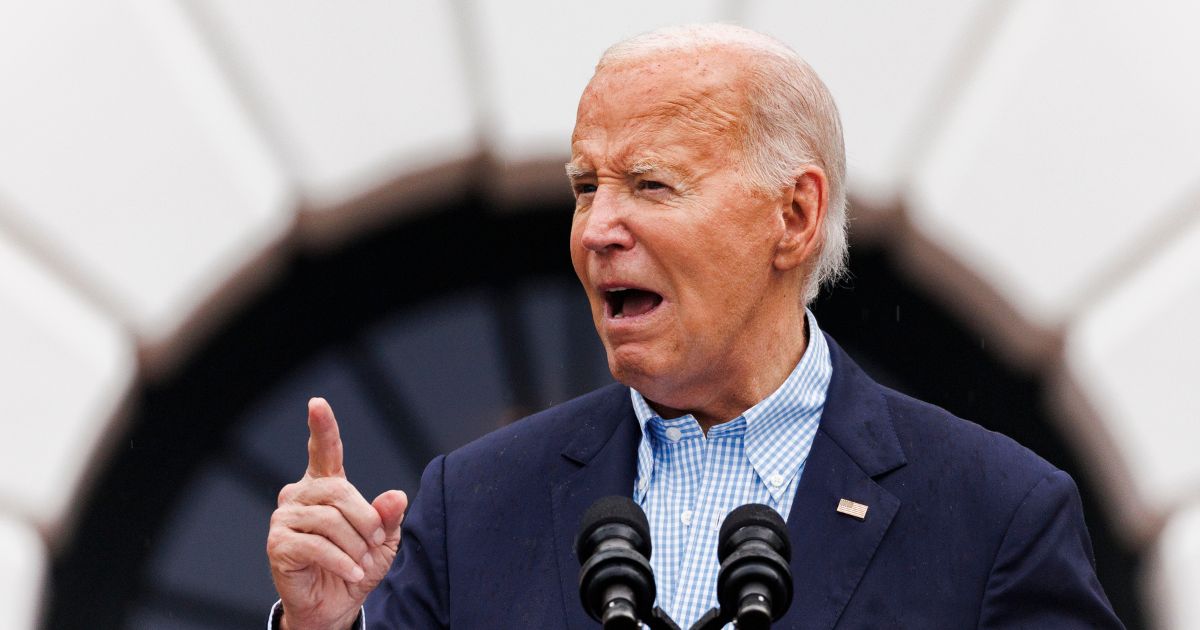 President Joe Biden speaks on the South Lawn of the White House in Washington on July 4.