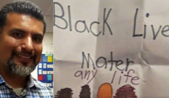 Principal Jesus Becerra, left, punished a first grader for writing "any life" on a drawing about "Black Lives Matter." A court upheld Becerra's punishment, saying the student did not have First Amendment rights.