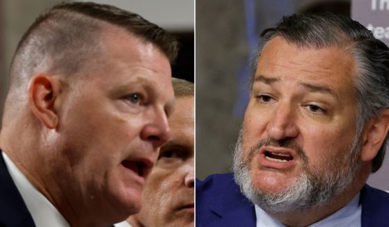 GOP Sen. Ted Cruz of Texas, right, questions acting U.S. Secret Service Director Ronald Rowe Jr. during a joint hearing of the Senate Judiciary and Homeland Security and Government Affairs committees Tuesday in Washington, DC. Senators grilled the law enforcement officials about the events leading to the July 13 attempted assassination of former U.S. President Donald Trump, days before he accepted the Republican presidential nomination for the third time.