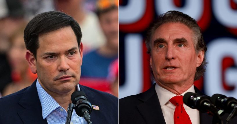 Sen. Marco Rubio, left, and North Dakota Gov. Doug Burgum, right, were on the shortlist to be former President Donald Trump's vice president, but Sen. JD Vance was chosen on Monday.