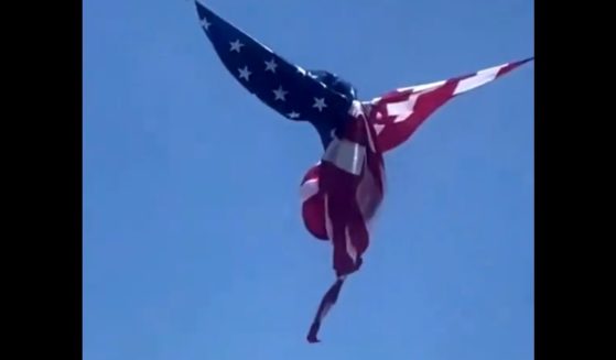 Some thought a tangled U.S. flag at a Trump rally looked like an angel, while others saw an eagle.