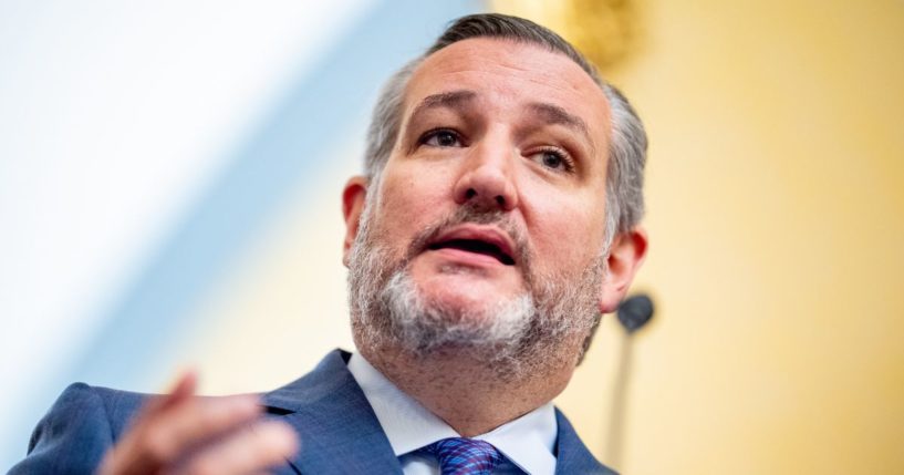 Republican Sen. Ted Cruz of Texas speaks during a news conference on Capitol Hill in Washington on June 18.