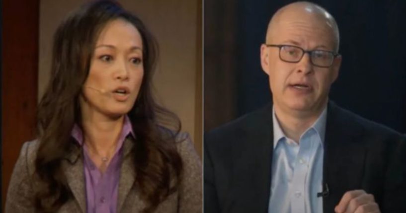 Sue Mi Terry, left, who once worked on the National Security Council, was charged with spying for South Korea on Tuesday. She is married to Washington Post columnist Max Boot, right.