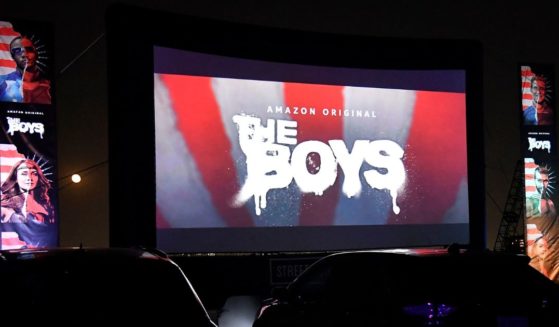 A view of the screen during Amazon Prime Video's "The Boys" Season 2 Drive-In Premiere and Fan Screening in Los Angeles on Sept. 3, 2020.