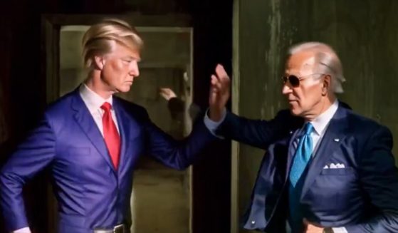 Former President Donald Trump fights President Joe Biden in a video created by artificial intelligence.