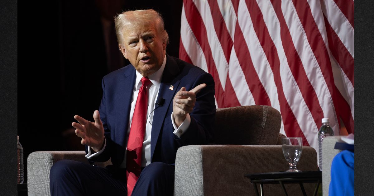 Former President Donald Trump participates in a question-and-answer session at the National Association of Black Journalists convention at the Hilton Hotel in Chicago on July 31.