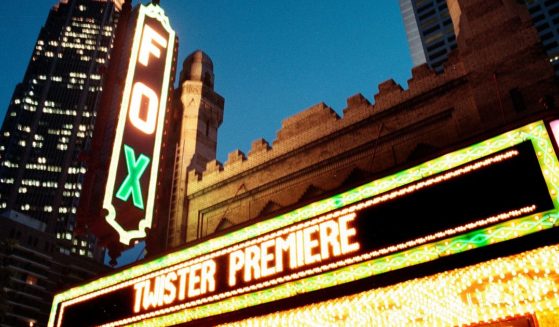 The Fabulous Fox Theater Marque is pictured during the "Twister" premier in Atlanta, Georgia on May 10, 1996.