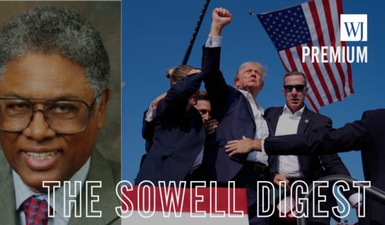 Thomas Sowell, left, came out of retirement after the attempted assassination on former President Donald Trump, right, on Saturday to offer his opinion on Trump and Democratic rhetoric.