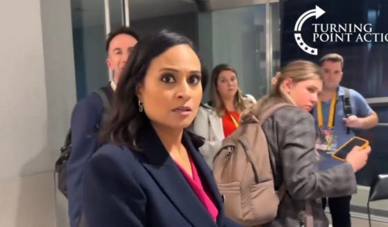 Kristen Welker of NBC News is confronted at the Republican National Convention in Milwaukee.