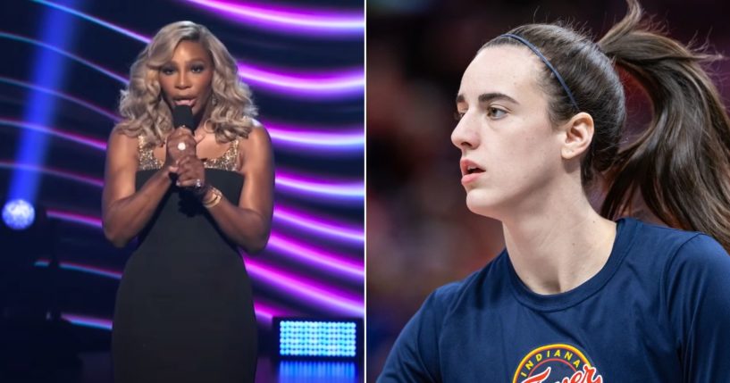 Serena Williams, left, made a joke about Caitlin Clark, right, during the ESPYs.