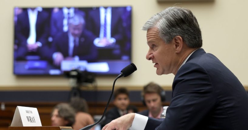 FBI Director Christopher Wray testifies before the House Judiciary Committee in the Rayburn House Office Building in Washington on Wednesday.