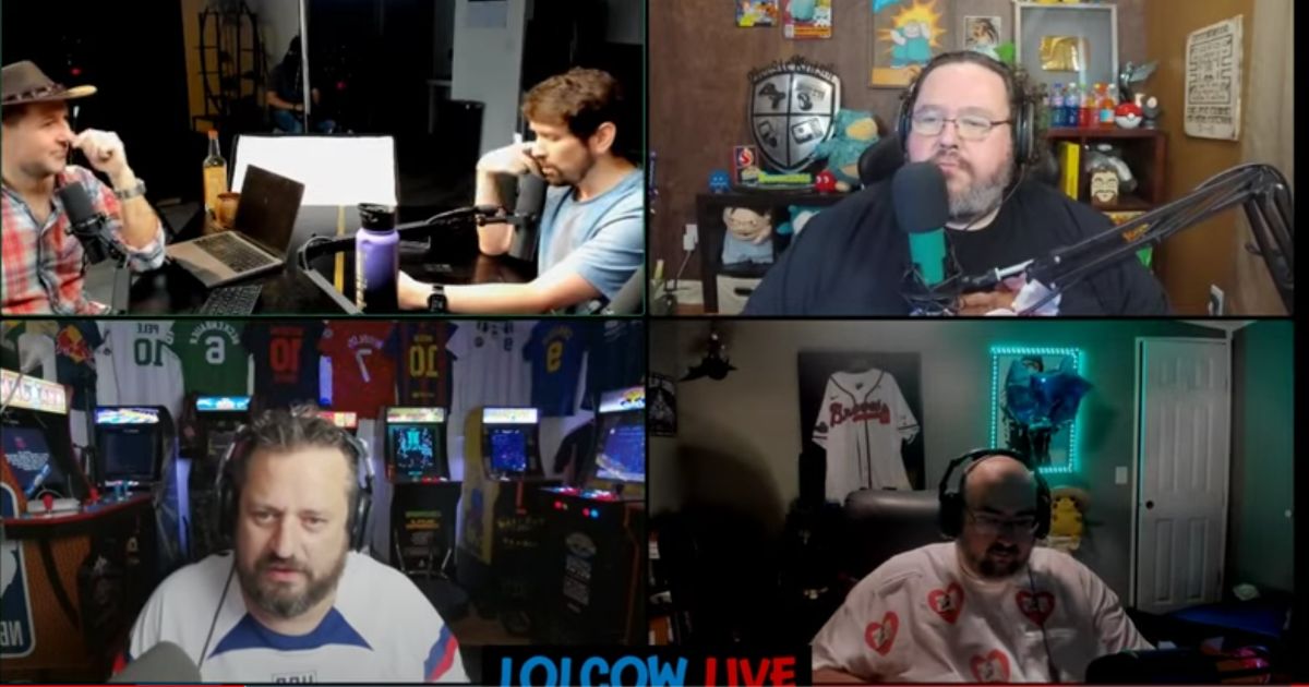 A YouTube star known as Boogie2988, top right, was grilled on "LolcowLive" by hosts and a guest who questioned whether he really has cancer, as he has claimed for two years.