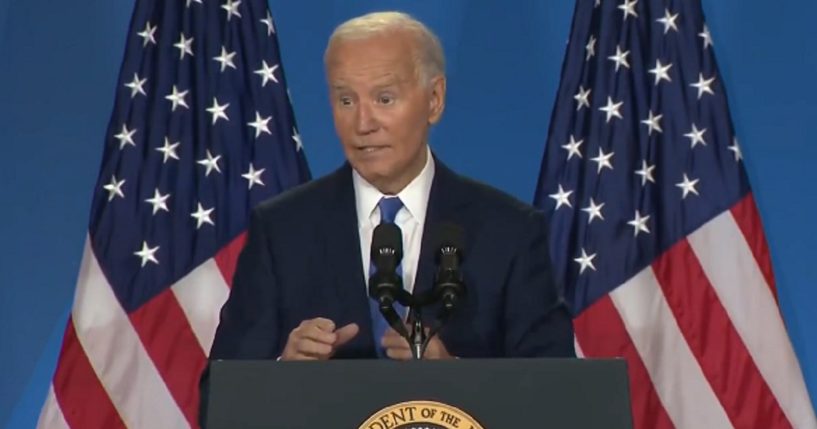 President Joe Biden addresses reporters on Thursday at the White House.