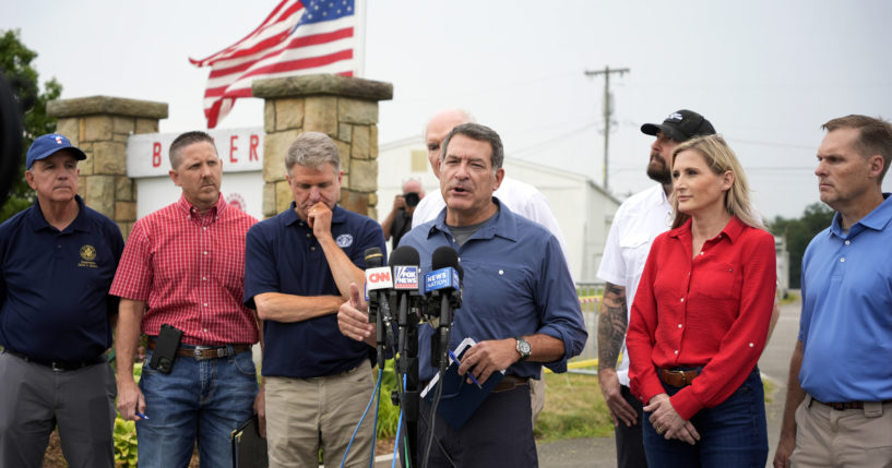 House Committee on Homeland Security Chairman Rep. Mark E. Green speaks to reporters after leading a bipartisan visit on Monday to the site of the July 13 Trump campaign rally in Butler, Pennsylvania.