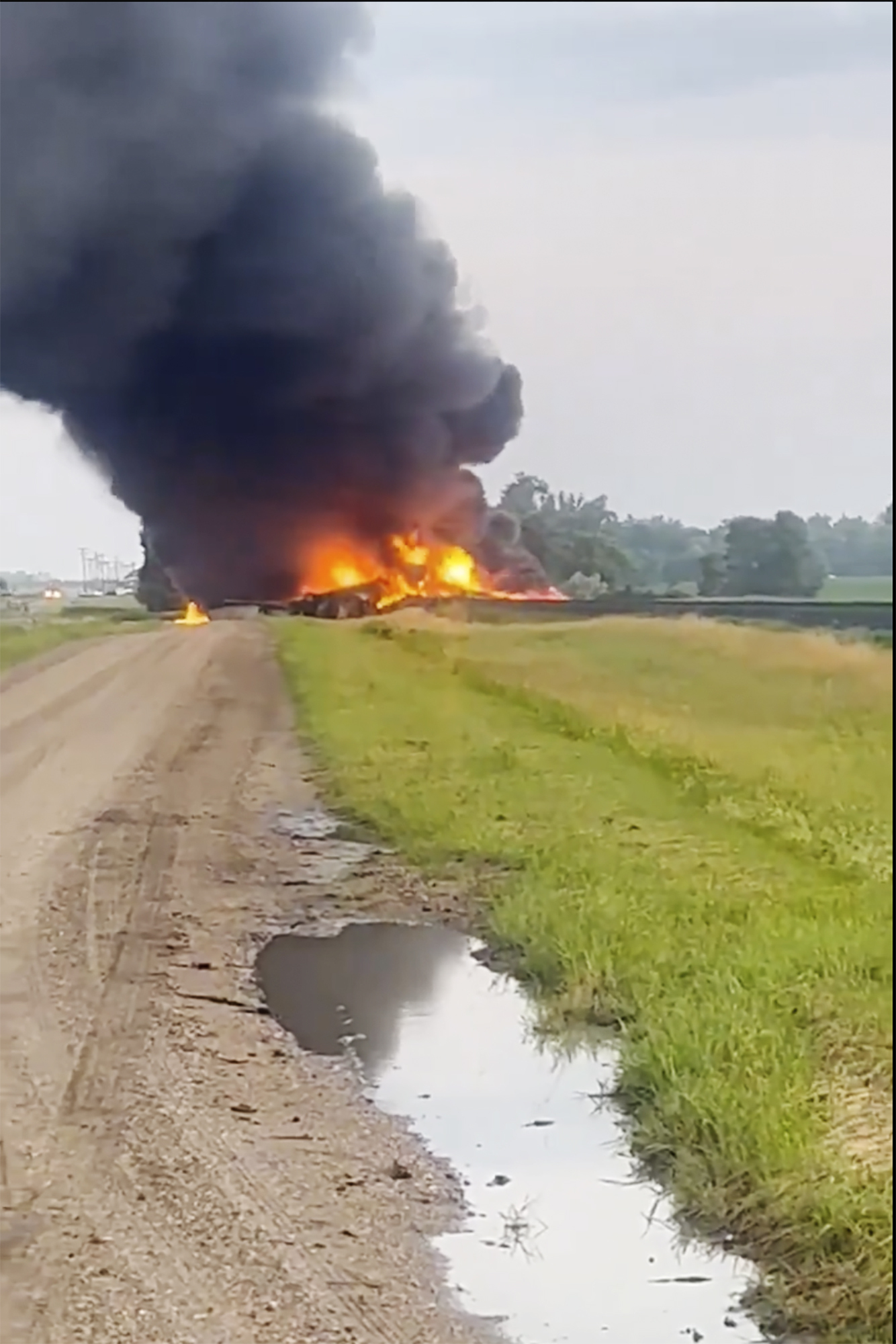 Rail Cars Carrying Hazardous Materials Derail, Catch Fire in North Dakota
