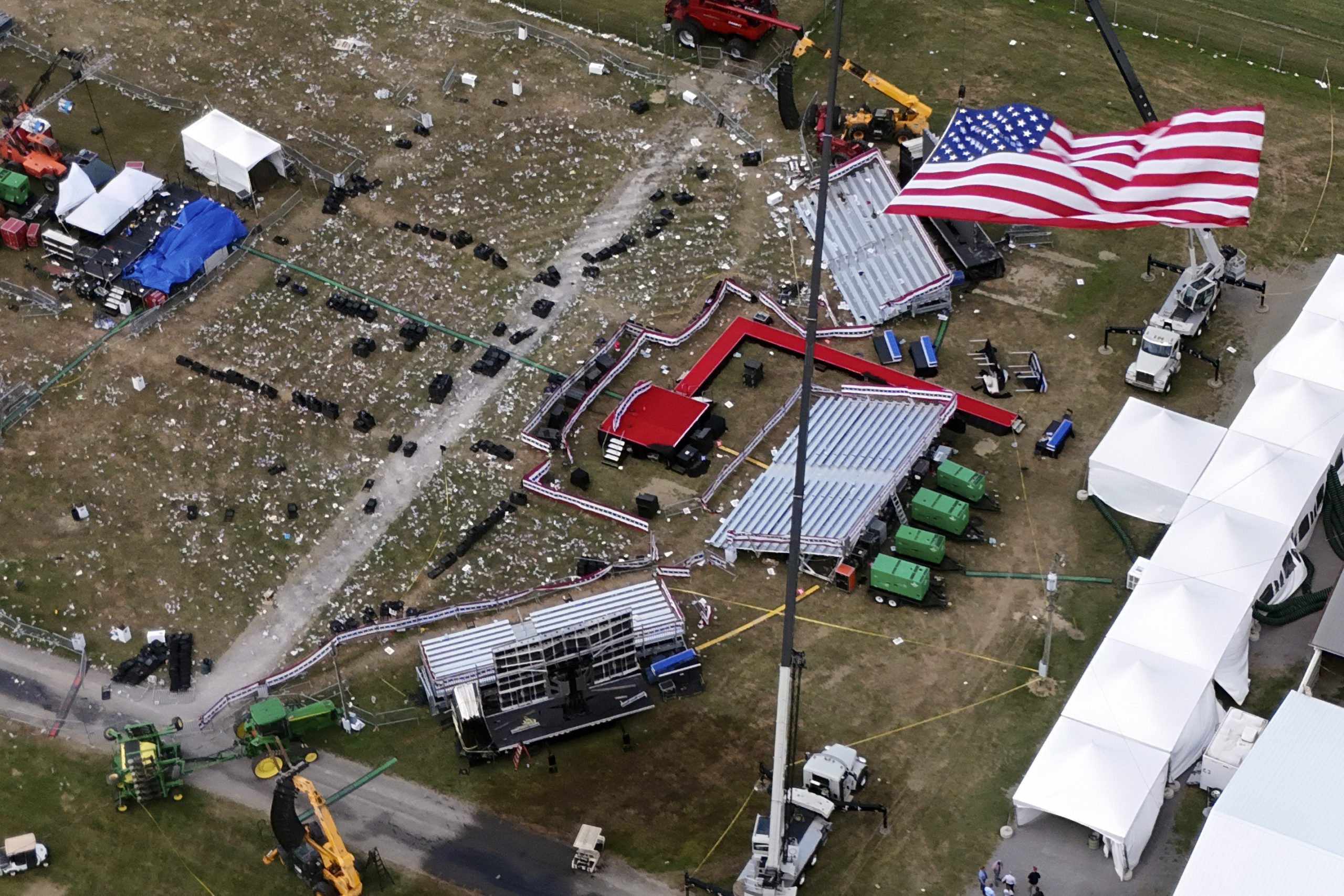 The Butler Farm Show, site of a campaign rally for former President Donald Trump, is seen Monday in Butler, Pennsylvania.