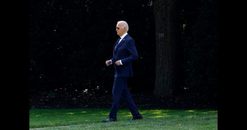 U.S. President Joe Biden departs the White House on July 15, 2024 in Washington, DC.