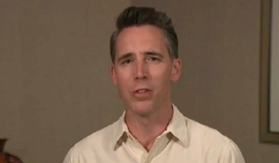 U.S. Sen. Josh Hawley of Missouri is interviewed by Fox News' Sean Hannity on Friday.