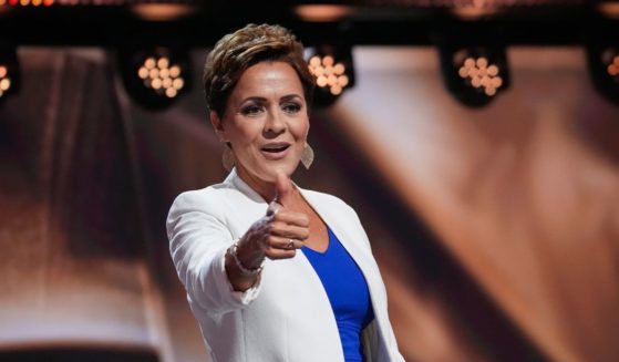 Arizona Republican U.S. Senate candidate Kari Lake appears on stage on the second day of the Republican National Convention at the Fiserv Forum on July 16, 2024 in Milwaukee, Wisconsin.