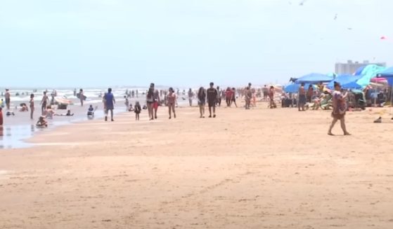 A beach scene at South Padre Island in Texas on Thursday, a day where four shark attacks were recorded.