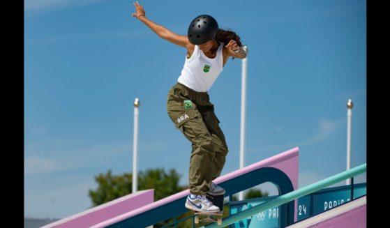 Rayssa Leal of Brazil competes during the Women's Street Prelims on day two of the Olympic Games Paris 2024 at Place de la Concorde in Paris, France, on July 28.