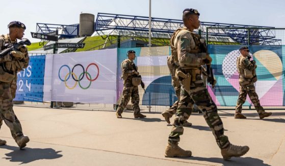 French armed forces patrol in Paris in preparation for the 2024 Games.