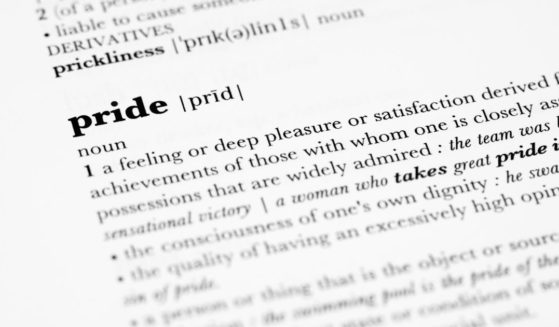 This image shows a close-up of the term pride and its definition as found in a dictionary.