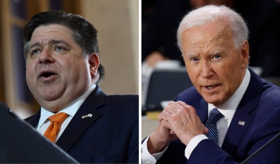 (L) Illinois Governor J.B. Pritzker speaks before US President Joe Biden delivers remarks about the economy at the Old Post Office in Chicago, Illinois, on June 28, 2023. (R) U.S. President Joe Biden delivers remarks at a meeting of the heads of state of the North Atlantic Council at the 2024 NATO Summit on July 10, 2024 in Washington, DC.
