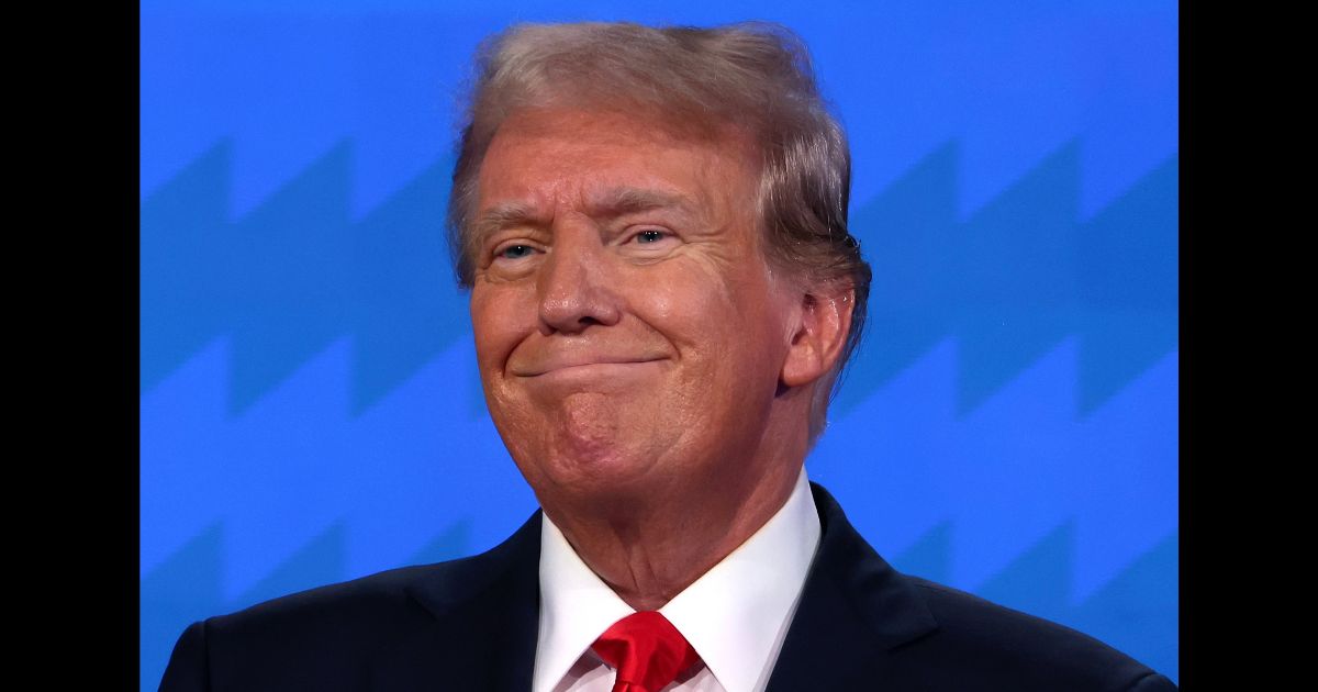 Republican presidential candidate, former U.S. President Donald Trump participates in the CNN Presidential Debate at the CNN Studios on June 27, 2024 in Atlanta, Georgia.