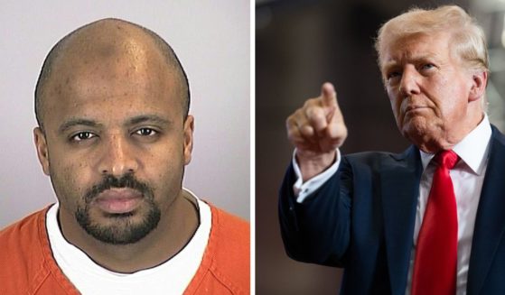 (L) French-born Moroccan Zacarias Moussaoui is pictured in this undated Sherburne County (MN) Sheriffs Office photo. (R) U.S. Republican Presidential nominee former President Donald Trump arrives to speak during a rally at Herb Brooks National Hockey Center on July 27, 2024 in St Cloud, Minnesota.