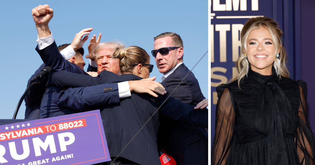 (L) Republican presidential candidate former President Donald Trump is rushed offstage after an assassination attempt during a rally on July 13, 2024 in Butler, Pennsylvania. (R) Anne Wilson attends the 59th Academy of Country Music Awards at Omni Frisco Hotel at The Star on May 16, 2024 in Frisco, Texas.