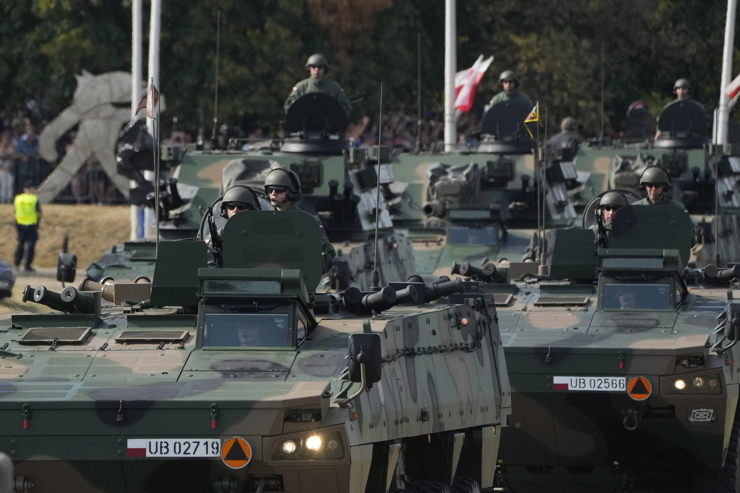 Poland's military parade during the annual observances on Poland's armed forces holiday in Warsaw, Poland, on August 15, 2024.