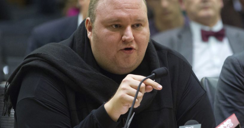 Internet entrepreneur Kim Dotcom speaks during the Intelligence and Security select committee hearing at Parliament, on July 3, 2013, in Wellington, New Zealand.