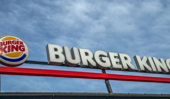 The logo of Burger King is pictured outside of a restaurant in Ilminster, England, on March 6.