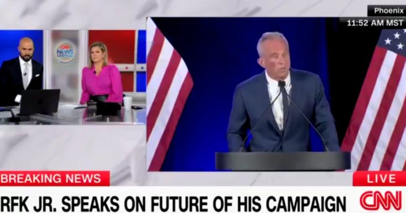 CNN, known for its far-left bias, broke in on Robert F. Kennedy Jr.'s address when the candidate began criticizing Vice President Kamala Harris.