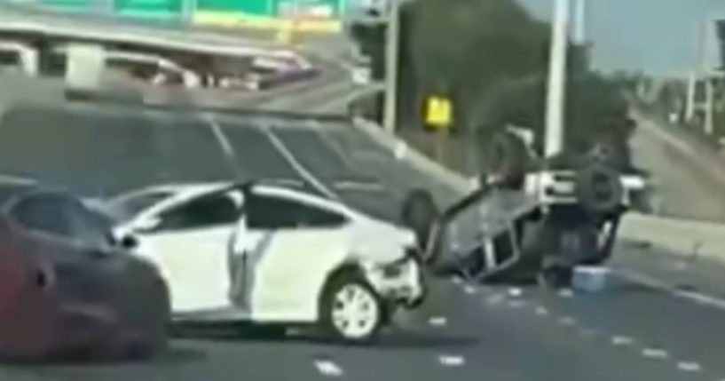 Two toddlers walked away from this car accident in Freeport, Texas, after being ejected from the Jeep Wrangler they were traveling in.