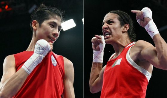 Taiwan's Lin Yu-ting, left, and Algeria's Imane Khelif, right, are at the center of a controversy in Olympic women's boxing after both were disqualified from the International Boxing Association's women's championship last year after failing a sex chromosome test.