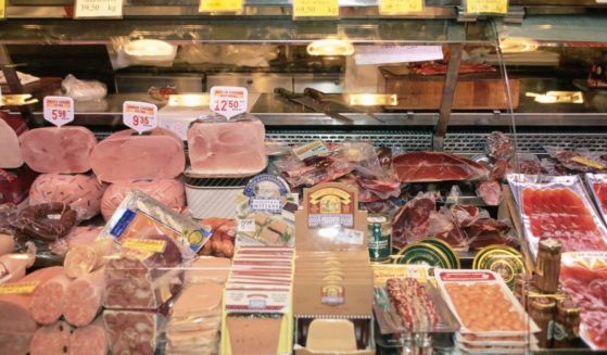 This stock image shows a deli meat counter.