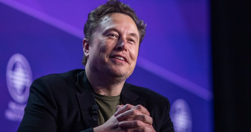 Elon Musk speaks at the Milken Institute's Global Conference in Beverly Hills, California, on May 6.