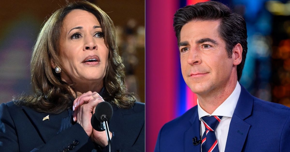 On Monday's episode of "The Five," Jesse Watters, right, made a statement about Vice President Kamala Harris, left, that many liberals on social media are upset over because their heads are in the gutter.