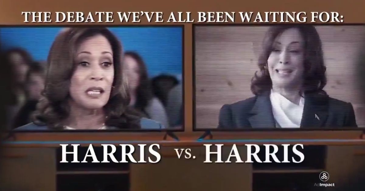 A campaign ad for the GOP 2024 presidential nominee, and former President Donald Trump, features the Democratic presidential nominee, Vice President Kamala Harris, repeatedly contradicting herself in a "debate."