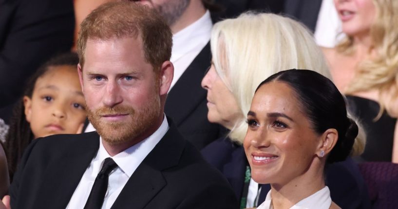 Prince Harry, left, and Meghan, Duchess of Sussex, right, attend the 2024 ESPY Awards in Hollywood, California, on July 11.